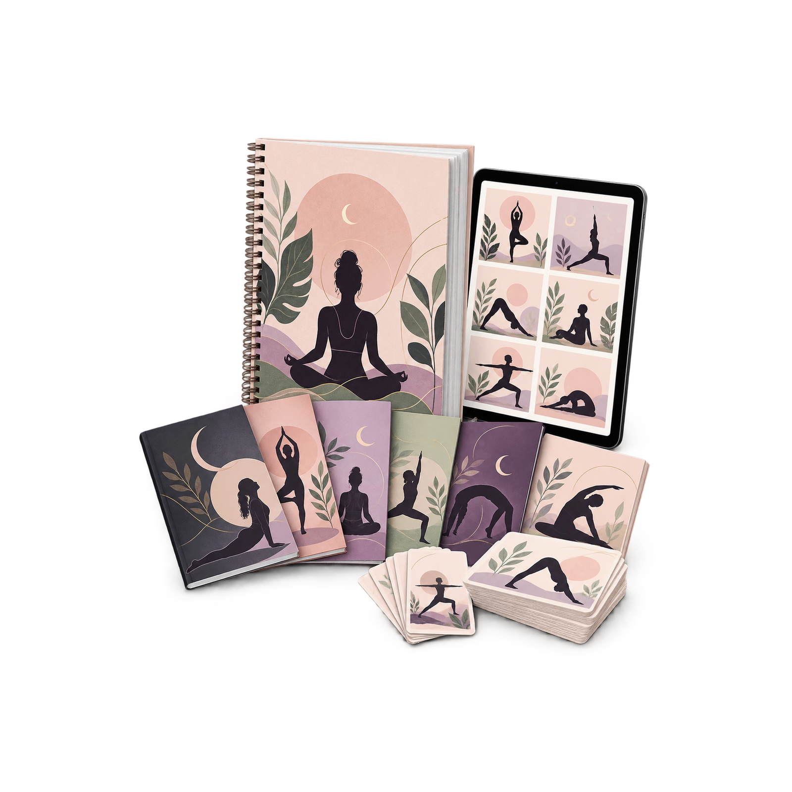 Conjunto de apostilas digitais com as aulas de Yoga prontas e os bônus do Plano Premium